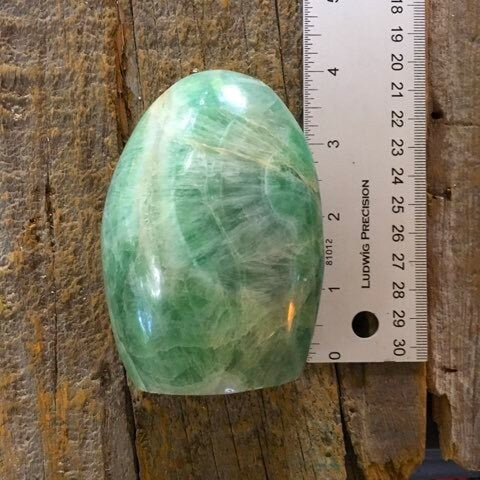 Polished Green Fluorite Free Form Display From Madagascar 565g