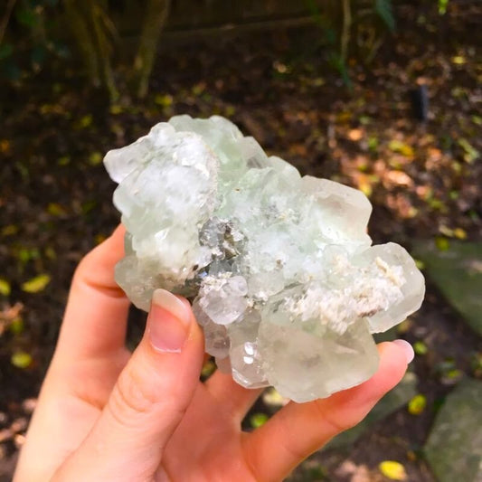 Glassy Light Green Cubic Fluorite specimen 251g from Hunan Prov. China Mineral