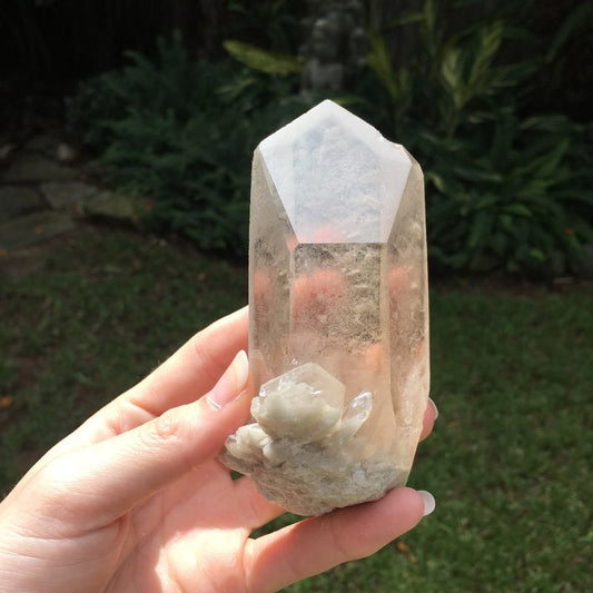 Brazilian Lodolite Phantom Quartz Natural Point Specimen 340g Minas Gerais