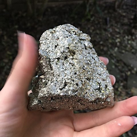 Beautiful Natural Raw Pyrite Crystal Specimen 585g, from Peru