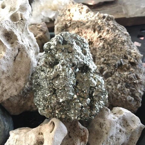 Beautiful Natural Raw Pyrite Crystal Specimen 585g, from Peru