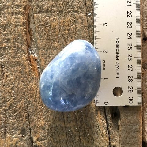 Medium Blue Calcite Palm Stone Gallete Madagascar 187.3g