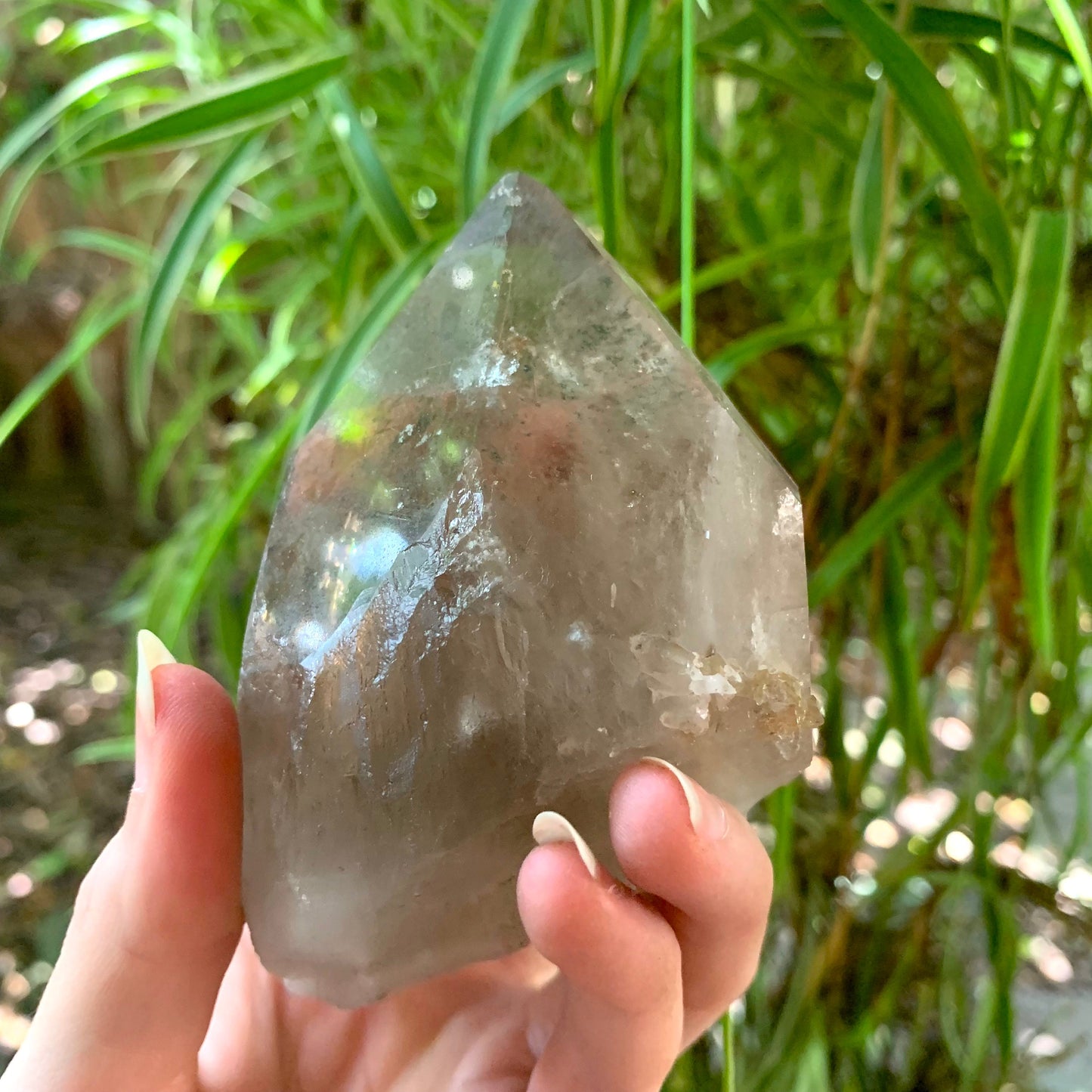Brazilian Smokey Quartz Point 350g Specimen With Chlorite