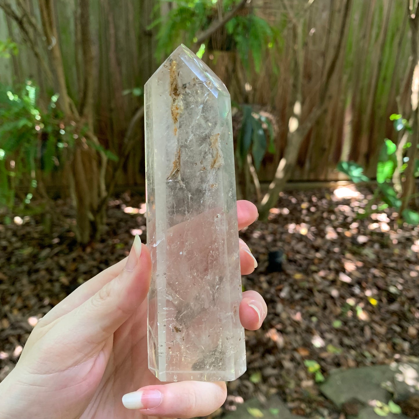 Brazilian Clear Quartz 297g With Iron Inclusions Polished Point Specimen Collection Peace