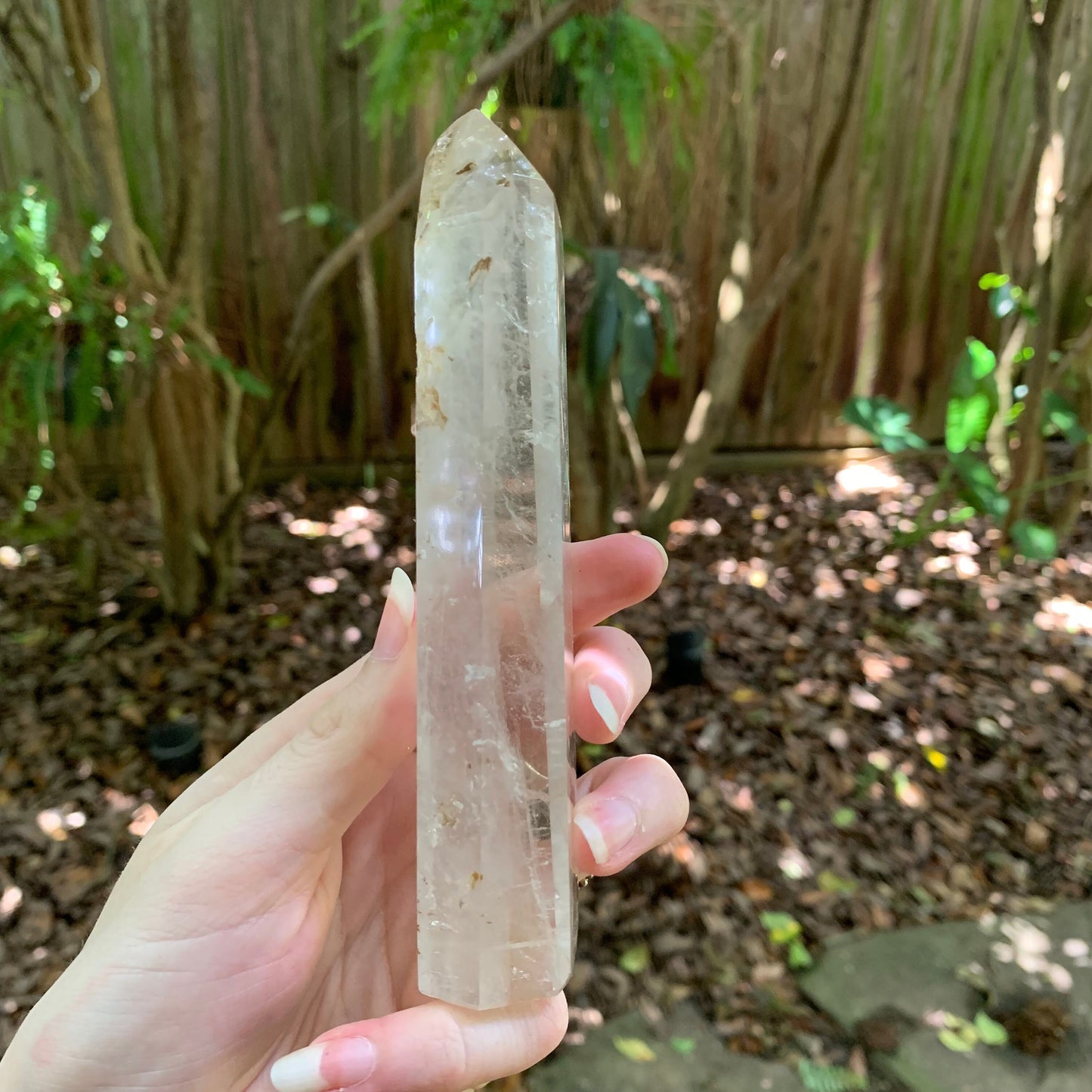 Brazilian Clear Quartz 297g With Iron Inclusions Polished Point Specimen Collection Peace