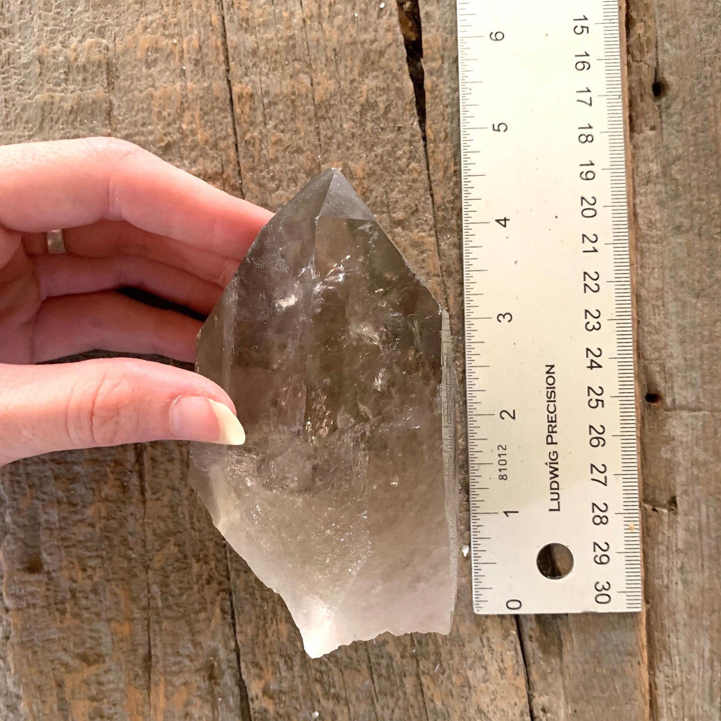 Brazilian Smokey Quartz Point 350g Specimen With Chlorite