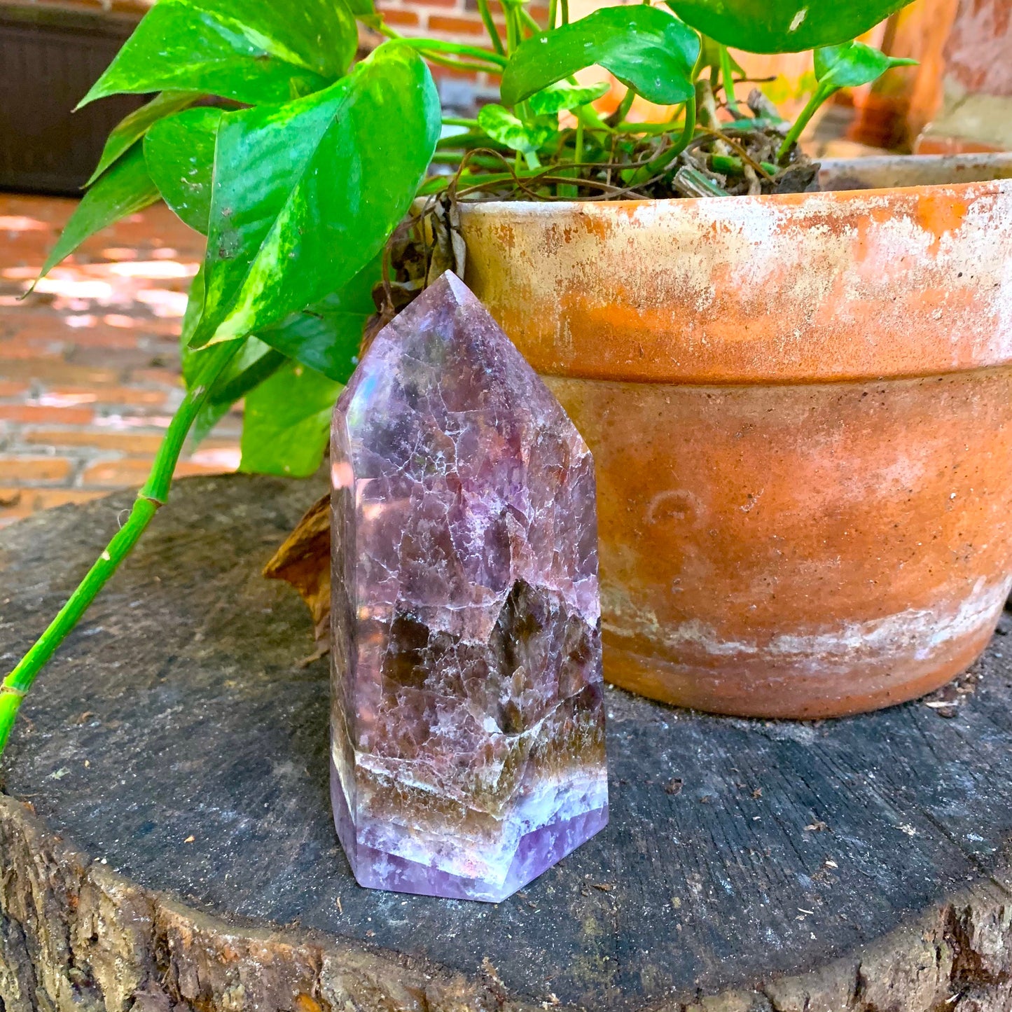Polished Amethyst Super 7 Quartz Point 625g Specimen From Minas Gerais Brazil