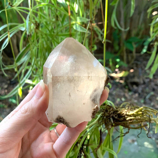 Beautiful Brazilian Quartz Point with Mica and a Phantom 215g From Minas Gerais Brazil