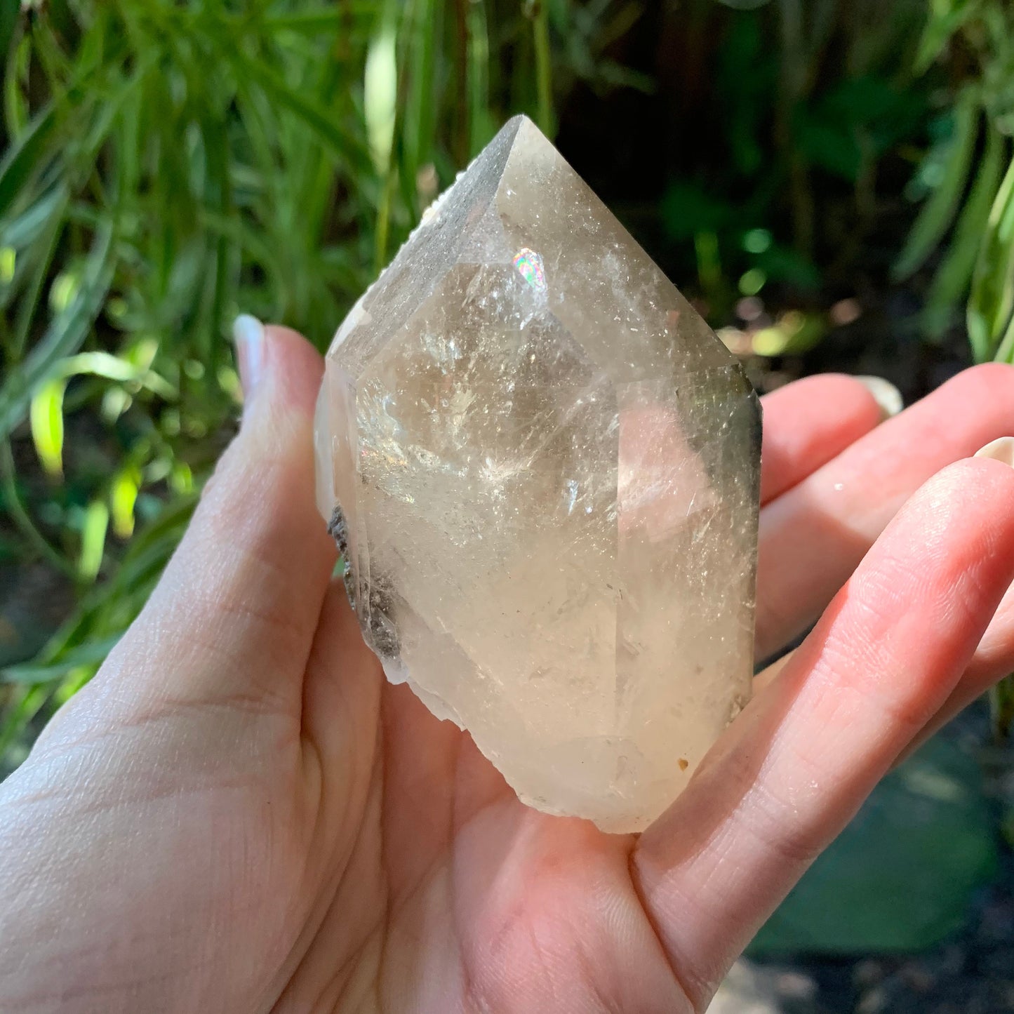 Beautiful Brazilian Quartz Point with Mica and a Phantom 215g From Minas Gerais Brazil