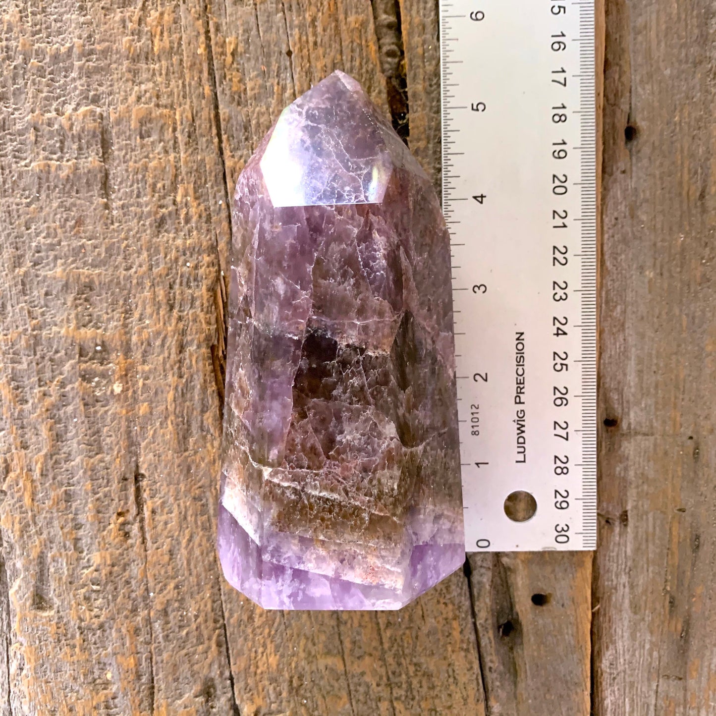 Polished Amethyst Super 7 Quartz Point 625g Specimen From Minas Gerais Brazil