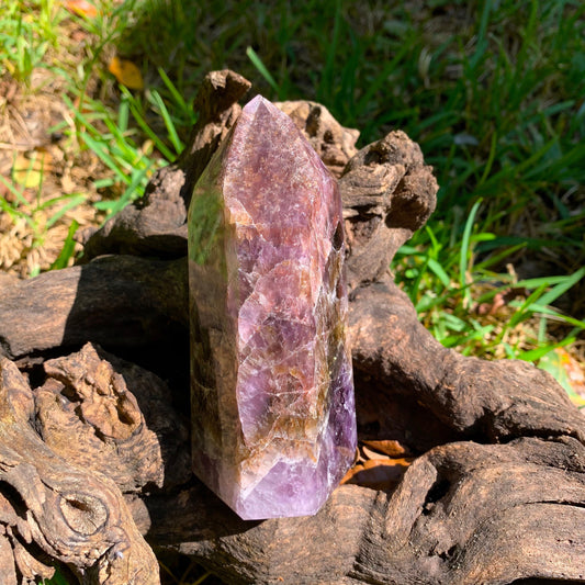 Polished Amethyst Super 7 Quartz Point 625g Specimen From Minas Gerais Brazil
