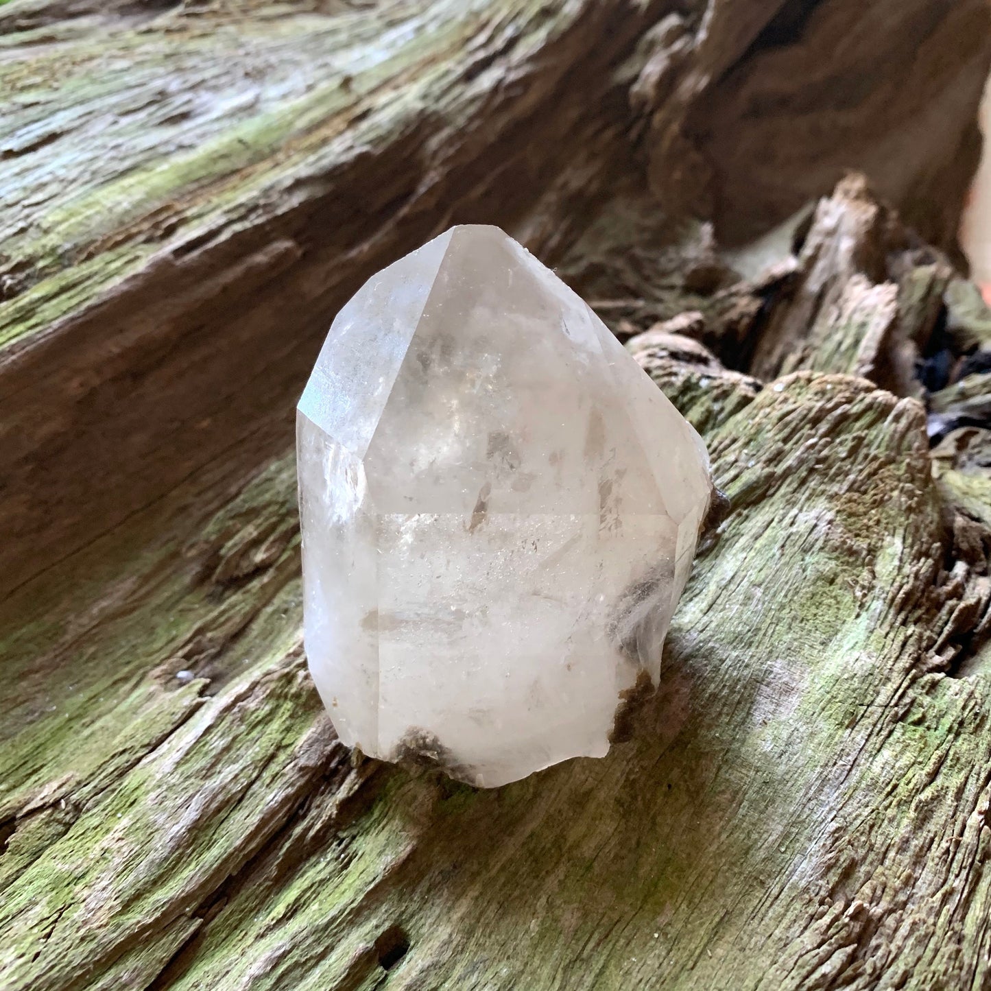 Beautiful Brazilian Quartz Point with Mica and a Phantom 215g From Minas Gerais Brazil