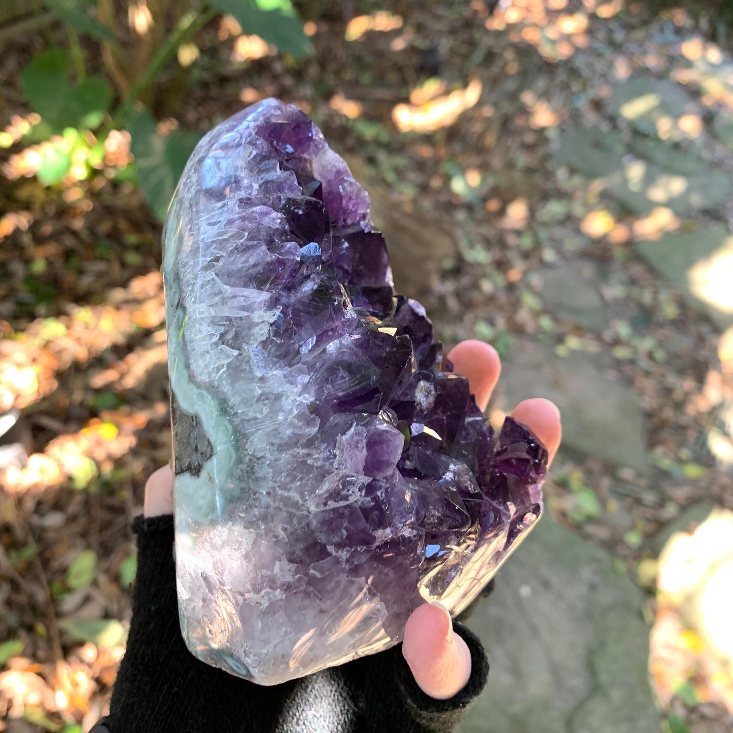 Half Polished Amethyst 990g 2lb 3oz Geode Specimen Brazil Reiki Chakra Healing