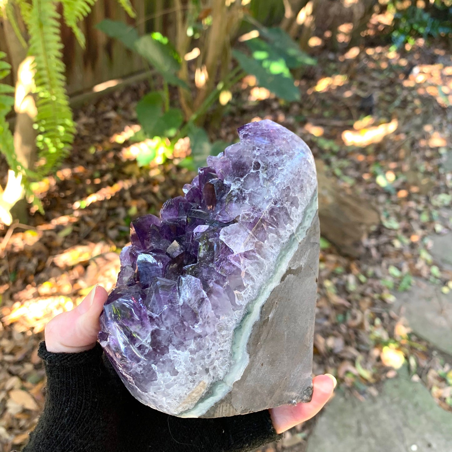 Half Polished Amethyst 990g 2lb 3oz Geode Specimen Brazil Reiki Chakra Healing