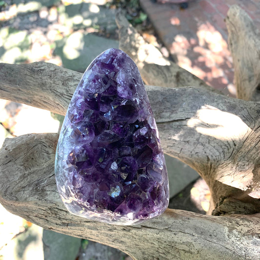 Half Polished Amethyst 990g 2lb 3oz Geode Specimen Brazil Reiki Chakra Healing