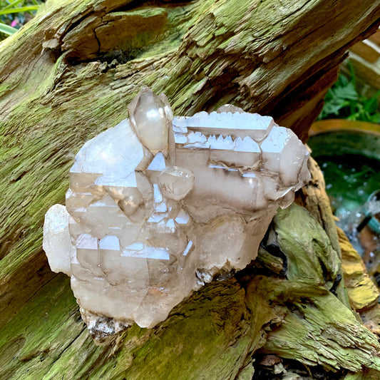Smokey Elesital Quartz Specimen With Albite and Mica from Minas Gerais Brazil, 1820g 4lbs
