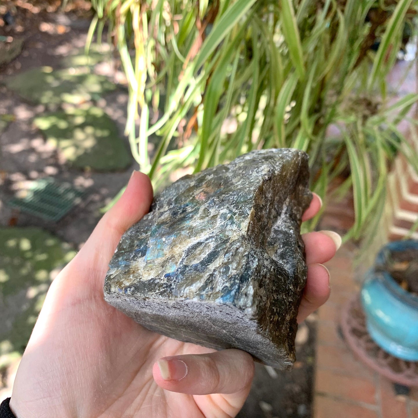 Half Polished Polished Labradorite Free Form 555g From Madagascar