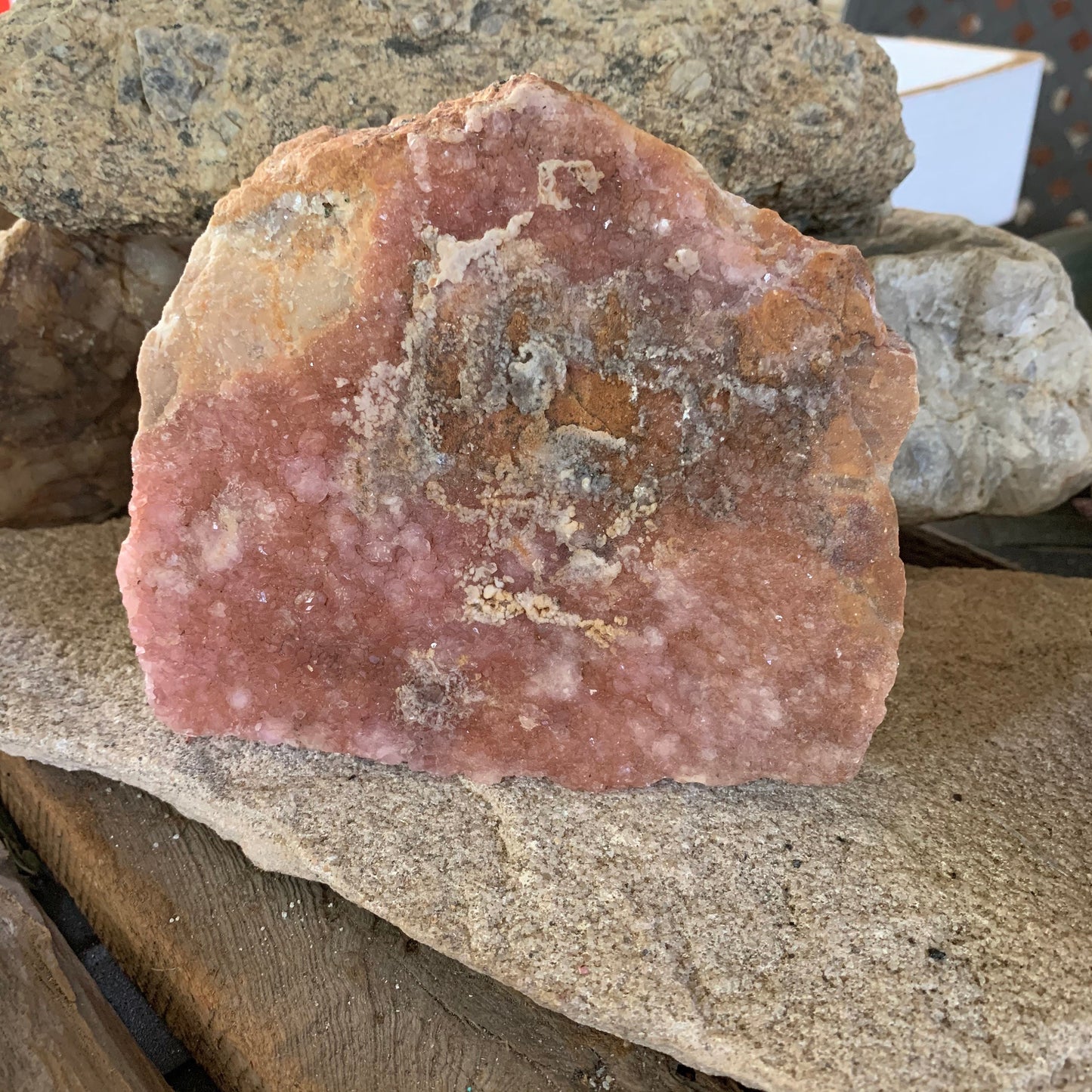 Beautiful Large Cobalt and Calcite From Zaire, 1015g 2lb 3.8ozg Specimen