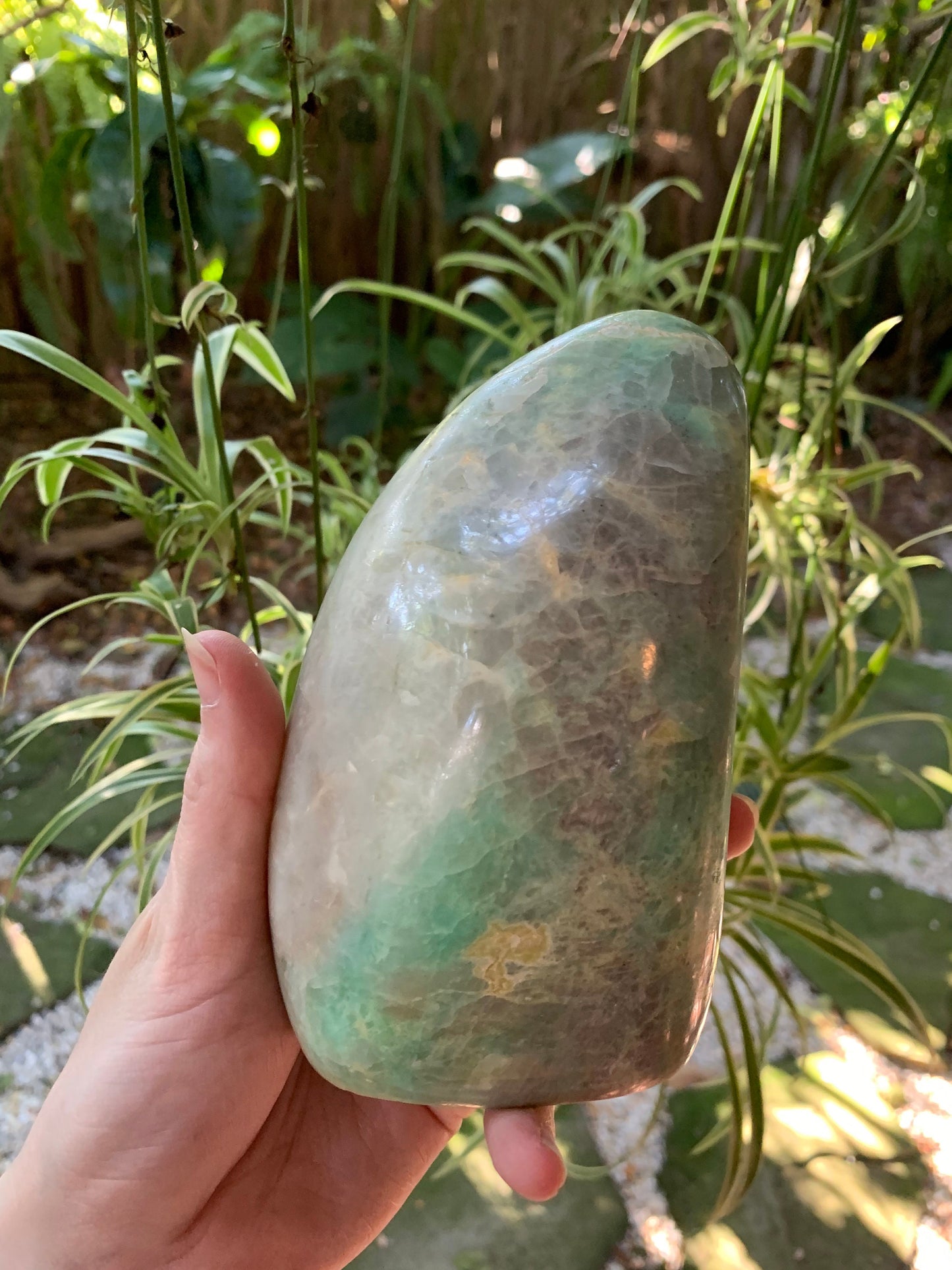 Polished Pale Green Garnierite Free Form 975g 2lbs 2.4oz From Madagascar Specimen