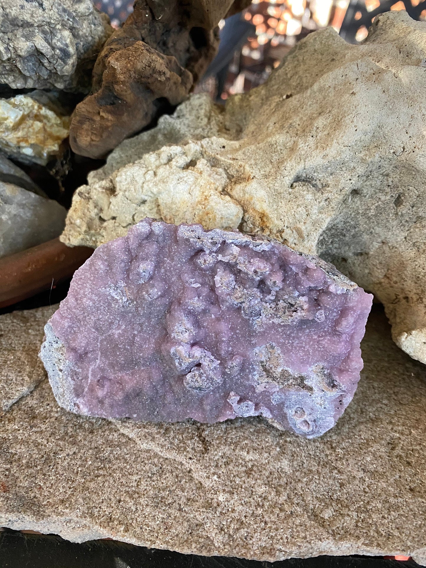 Light Pink and Purple Botryoidal Smithsonite 300g Specimen from Choix Sinaloa Mexico