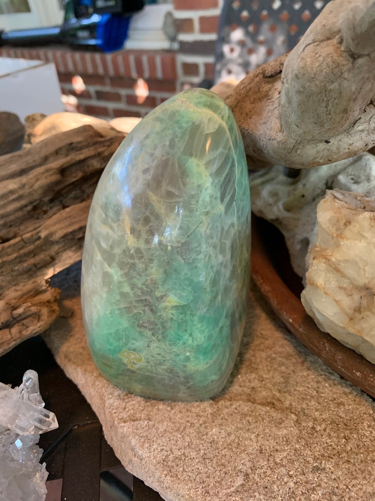 Polished Pale Green Garnierite Free Form 975g 2lbs 2.4oz From Madagascar Specimen