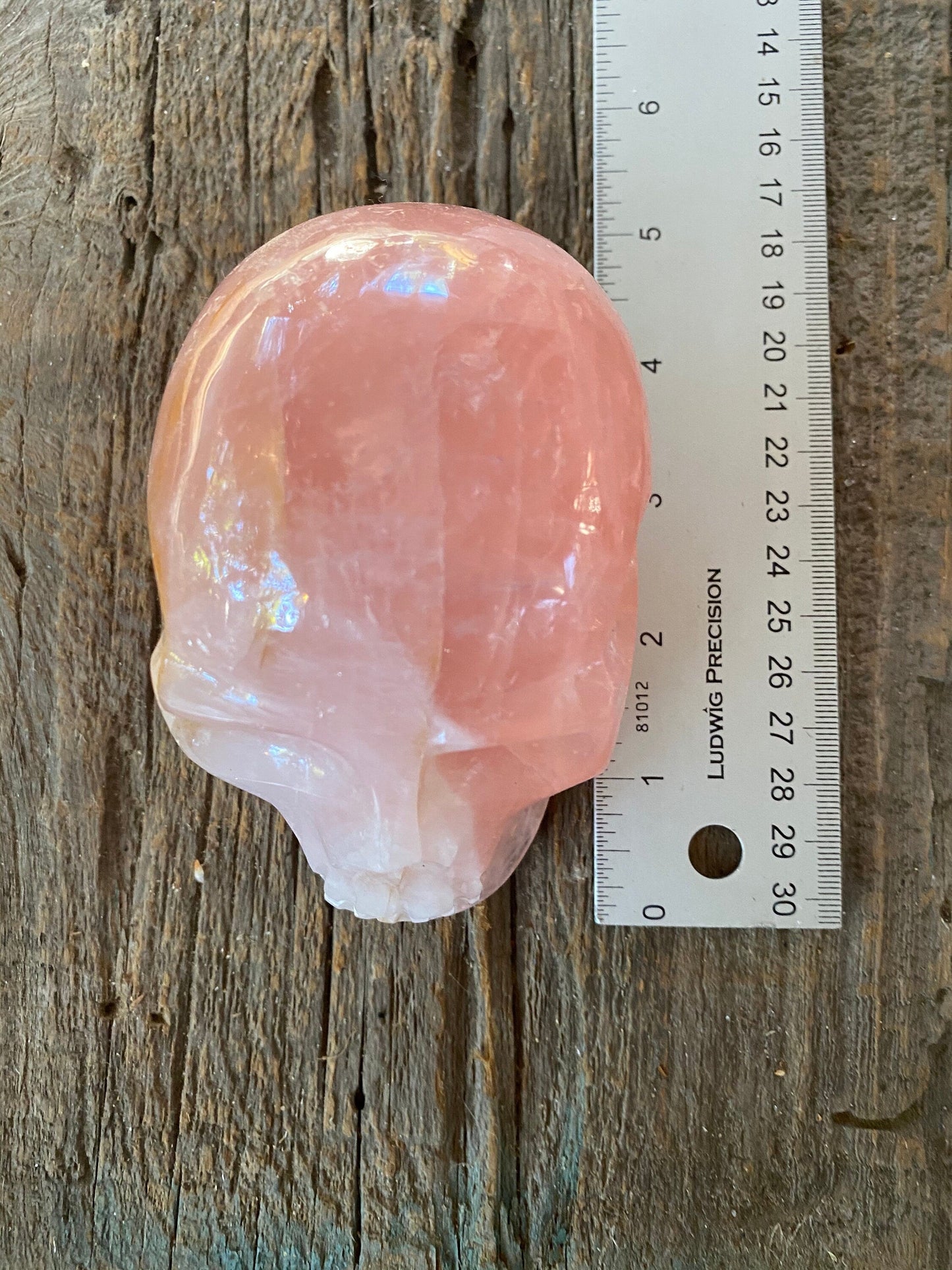 Polished Rose Quartz Skull, From Minas Gerais, Brazil, 845g 1lb 13.8oz Crystal, Specimen