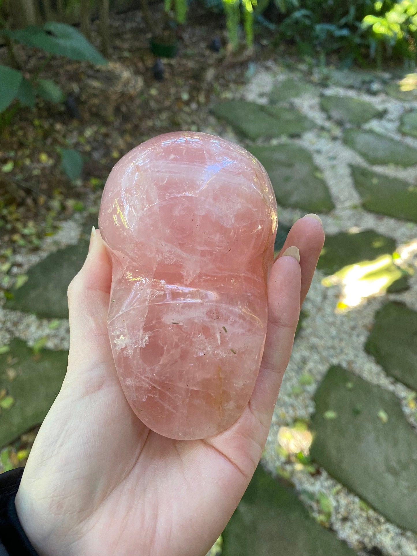 Polished Rose Quartz Skull, From Minas Gerais, Brazil, 845g 1lb 13.8oz Crystal, Specimen