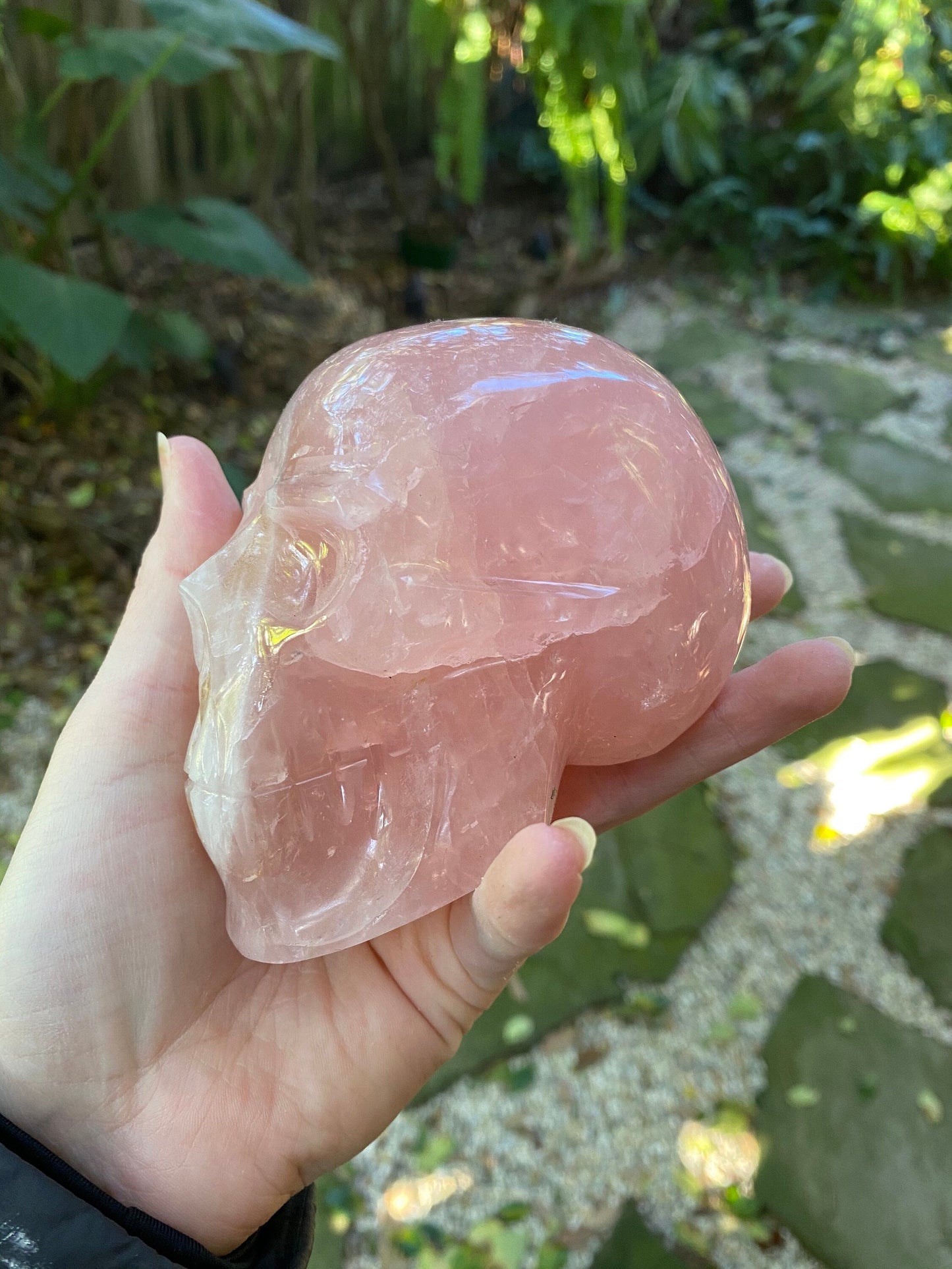 Polished Rose Quartz Skull, From Minas Gerais, Brazil, 845g 1lb 13.8oz Crystal, Specimen