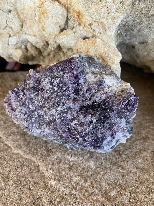 Purple Fluorite and Selenite Specimen from, Chihuahna, Mexico 100.6g Specimen