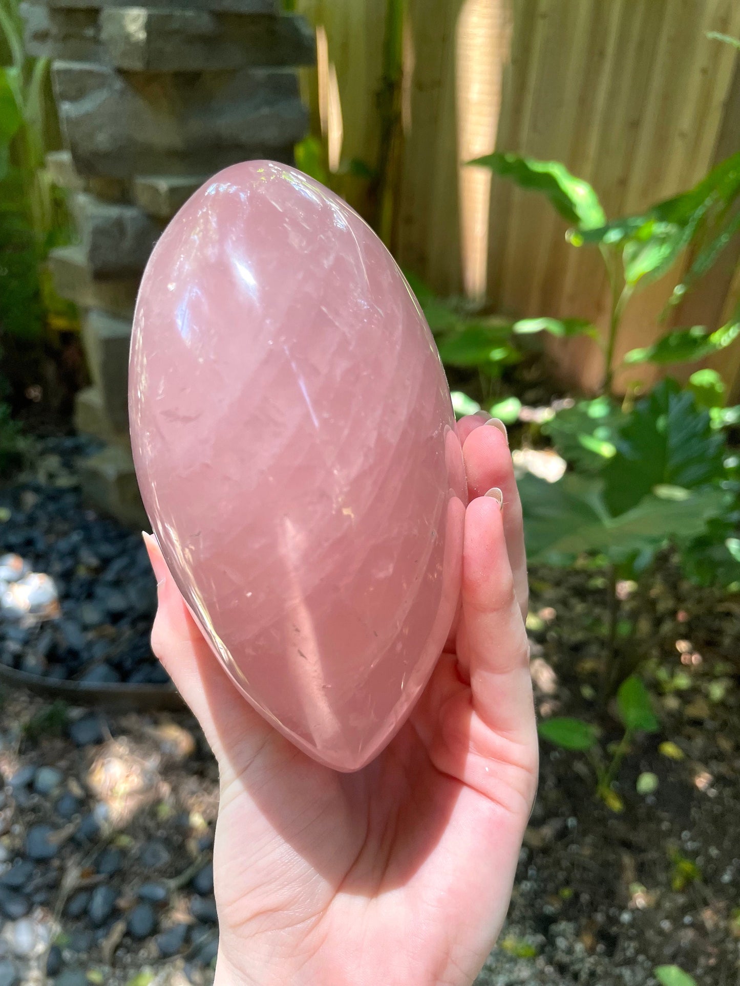 Polished Rose Quartz Heart 1815g 4lbs Specimen From Madagascar