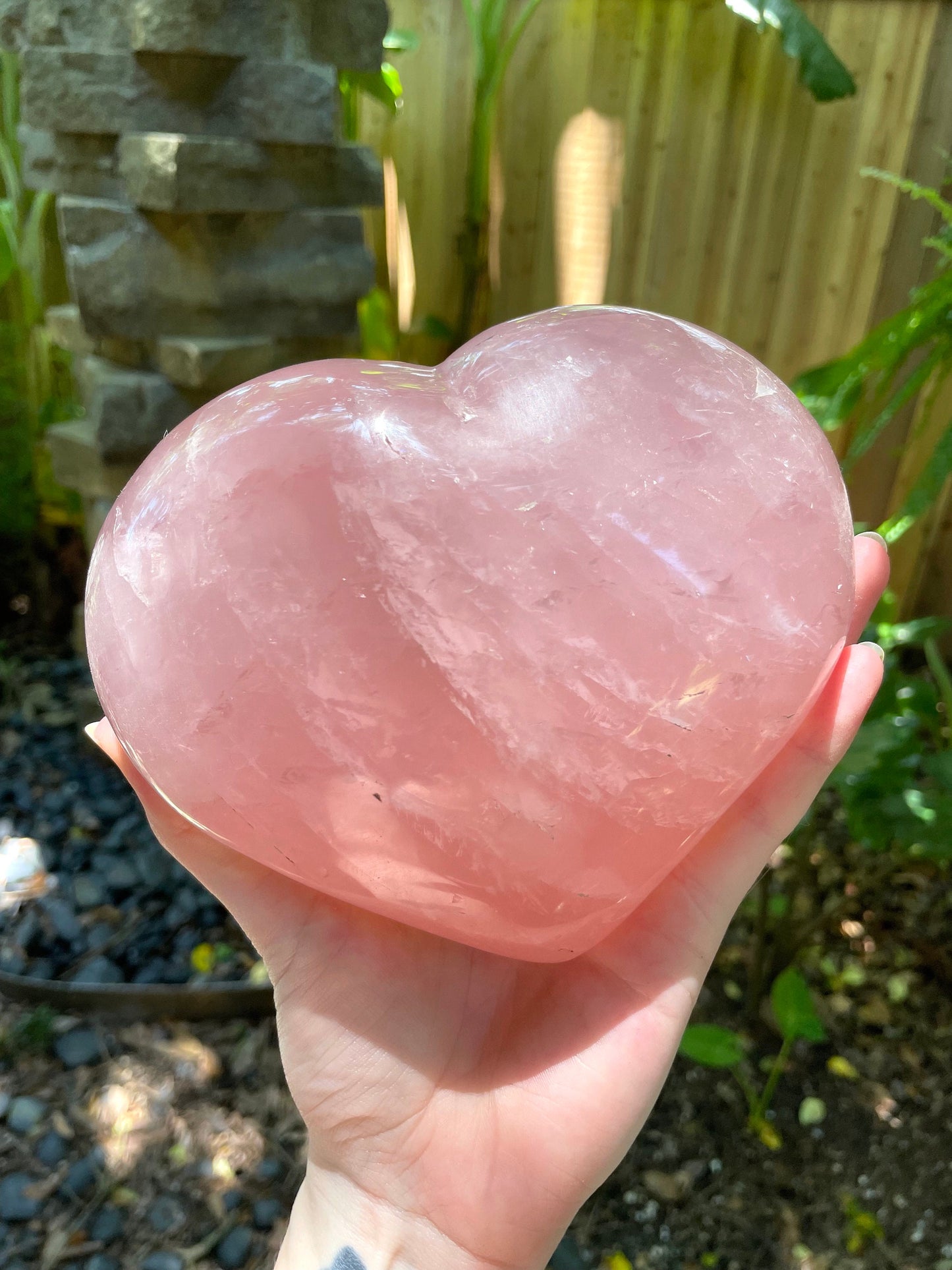 Polished Rose Quartz Heart 1815g 4lbs Specimen From Madagascar