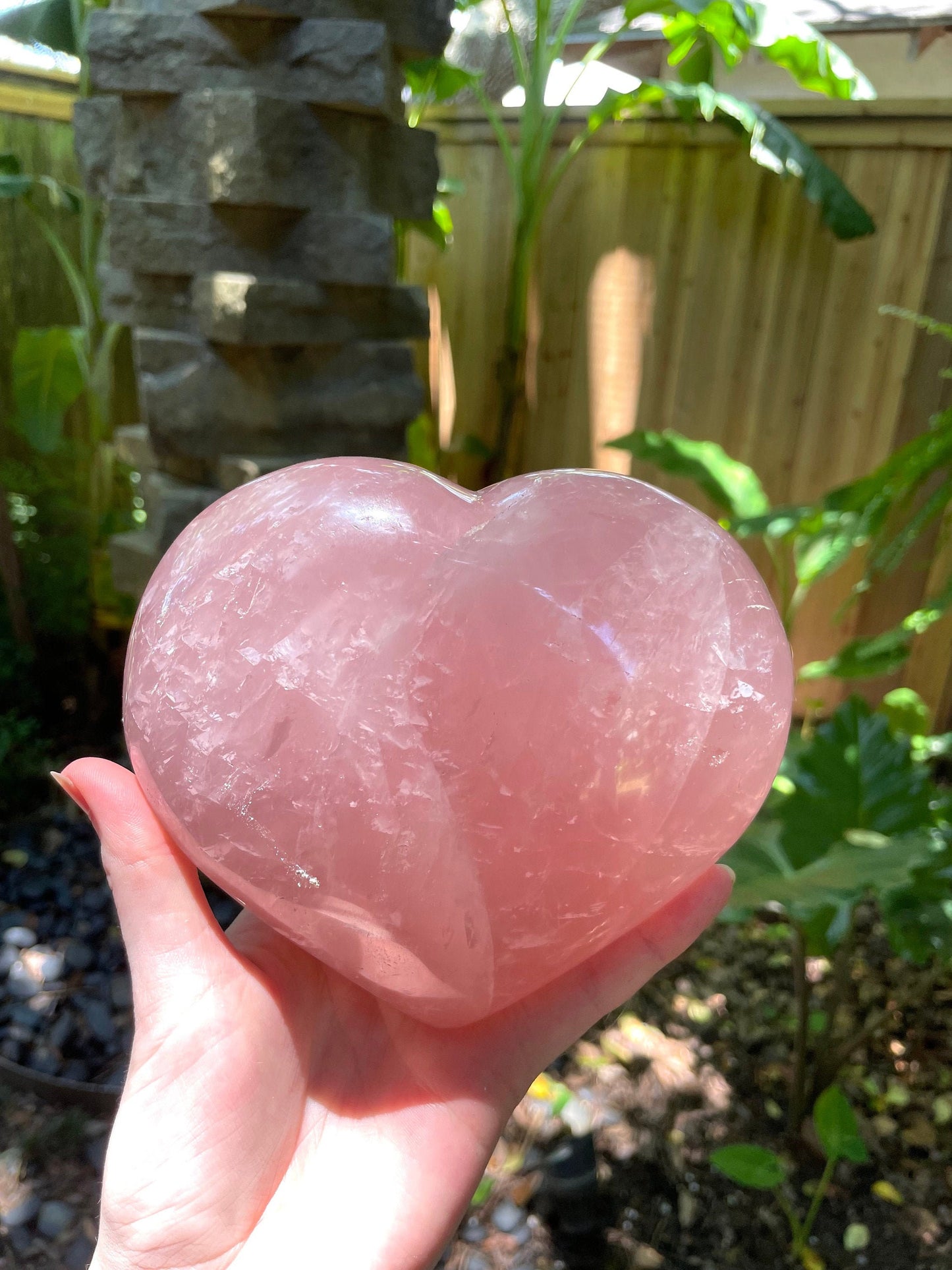 Polished Rose Quartz Heart 1815g 4lbs Specimen From Madagascar