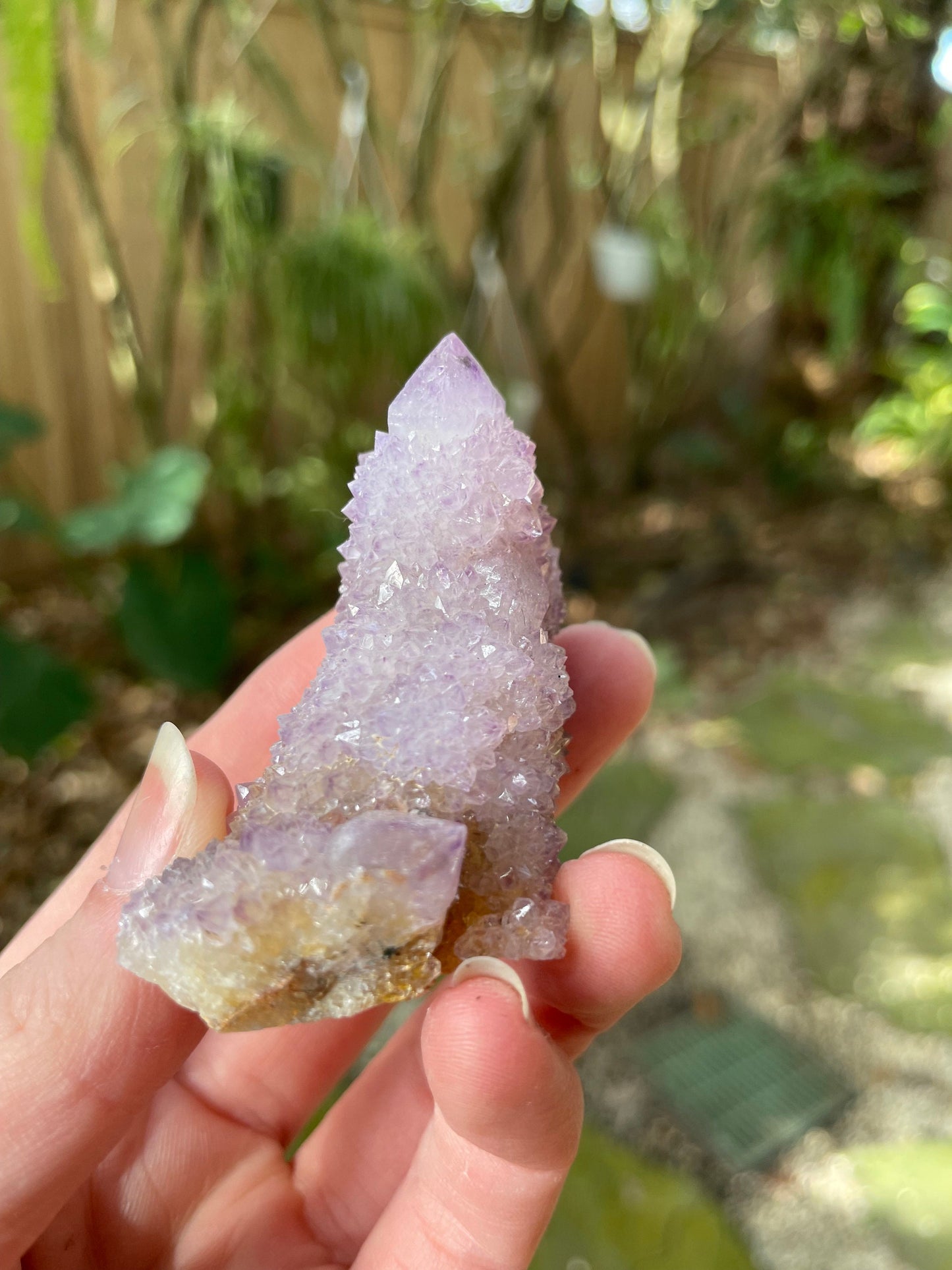 Amethyst Spirit Quartz Point cluster With Iron Specimen 53.6g From Mpumalanga South Africa