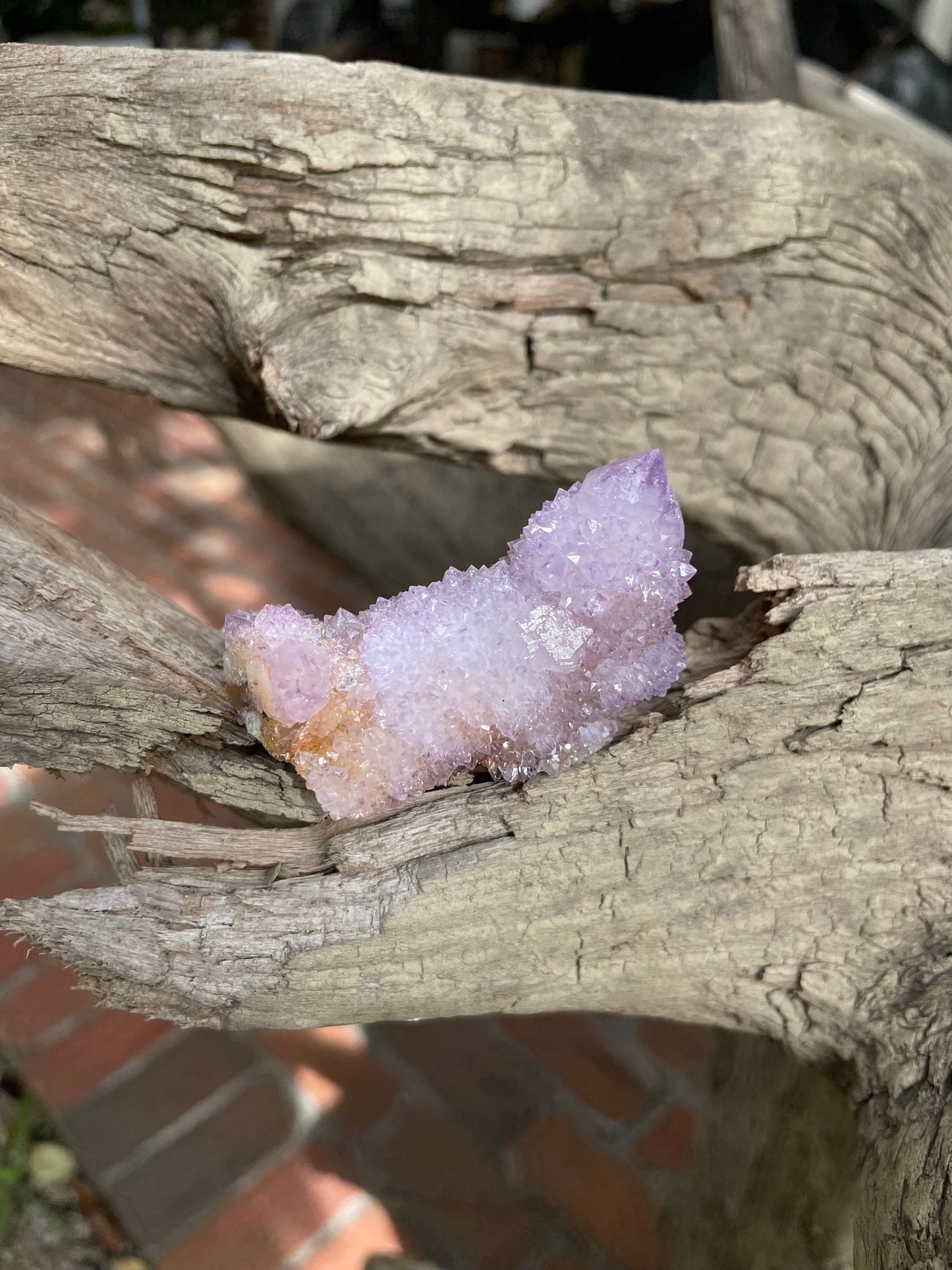 Amethyst Spirit Quartz Point cluster With Iron Specimen 53.6g From Mpumalanga South Africa