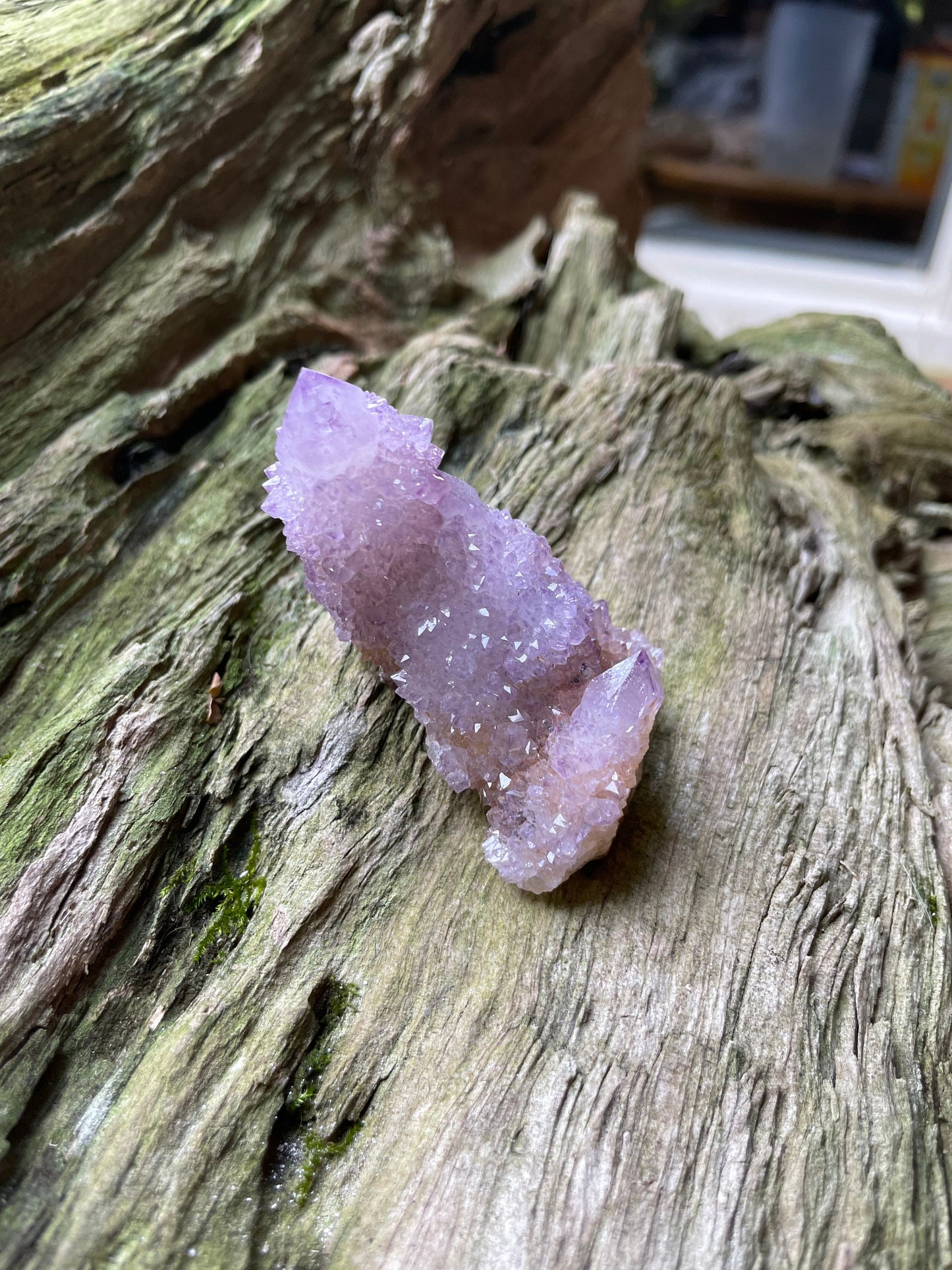 Amethyst Spirit Quartz Point cluster With Iron Specimen 53.6g From Mpumalanga South Africa