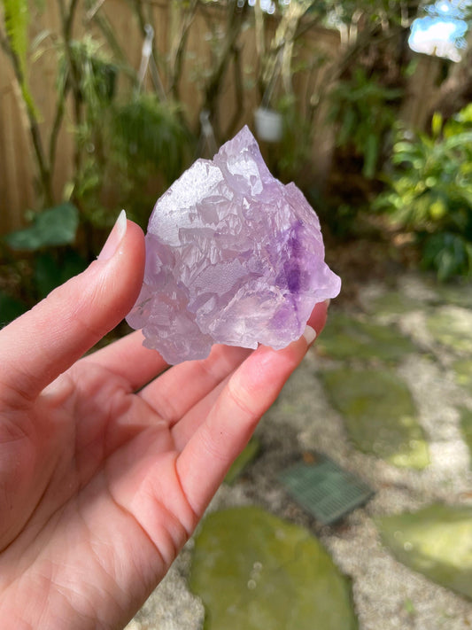 Etched Bi-Color Amethyst Quartz Specimen 183.9g From Santo Se, Bahia, Brazil Mineral Crystal