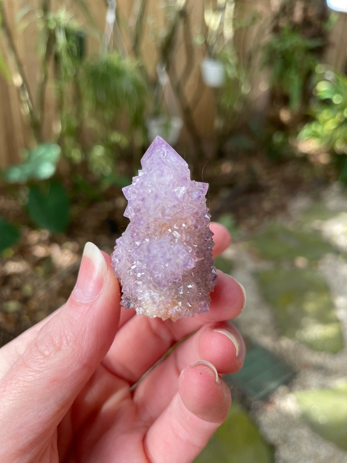 Amethyst Spirit Quartz Point cluster With Iron Specimen 53.6g From Mpumalanga South Africa