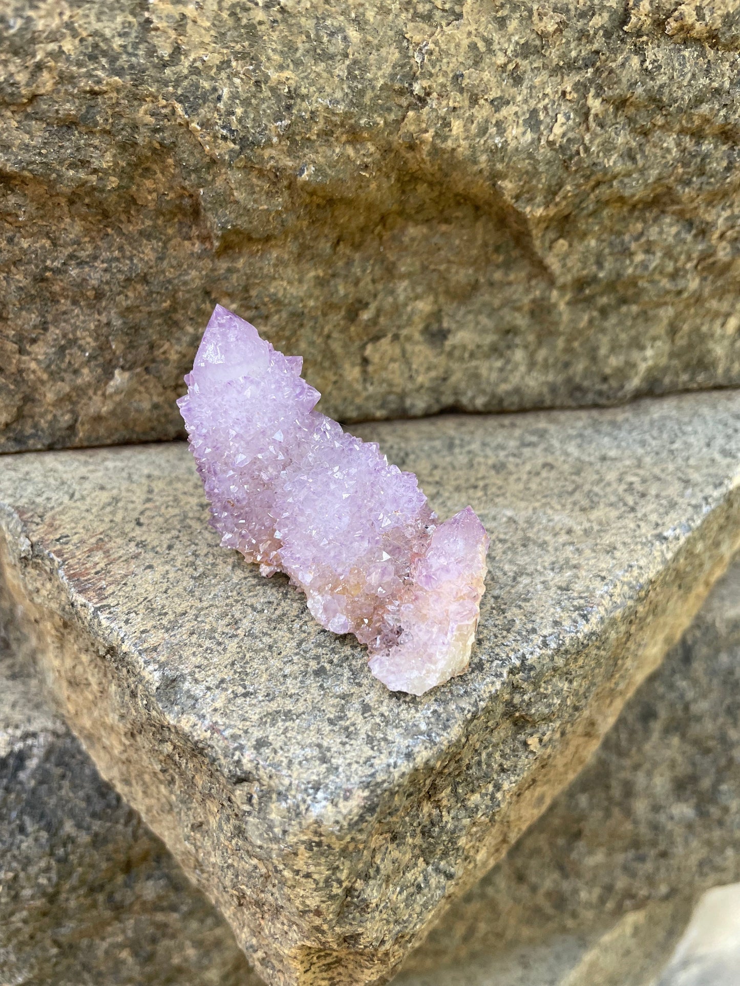 Amethyst Spirit Quartz Point cluster With Iron Specimen 53.6g From Mpumalanga South Africa