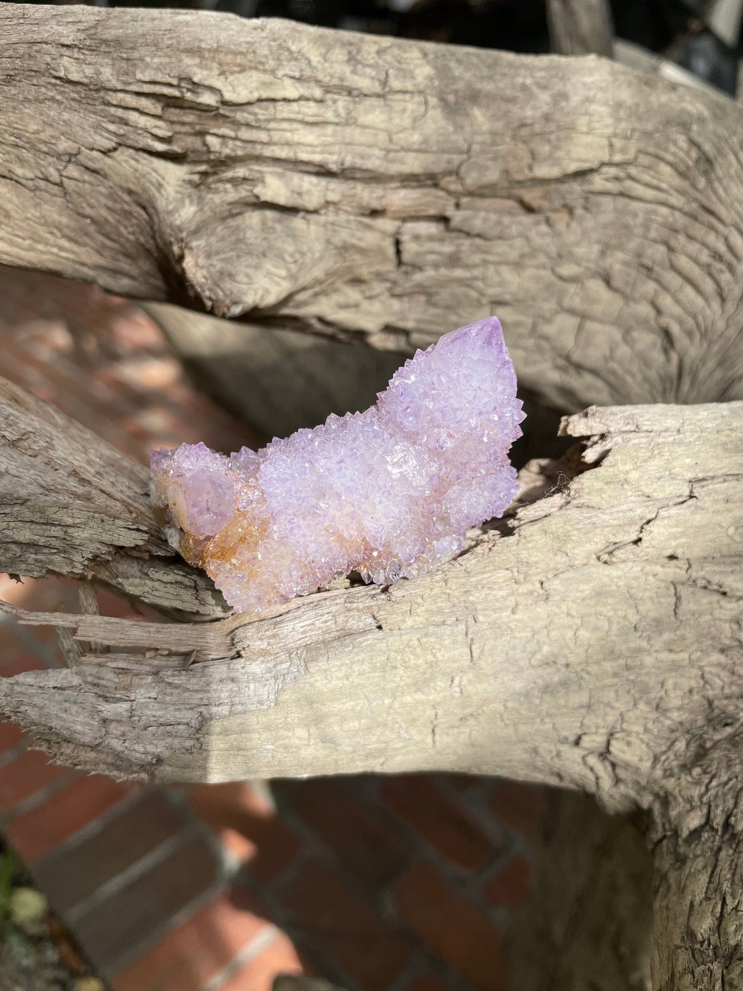 Amethyst Spirit Quartz Point cluster With Iron Specimen 53.6g From Mpumalanga South Africa