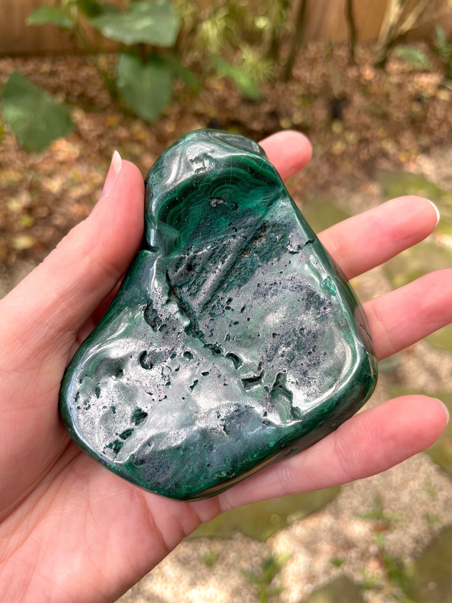 Half Polished Malachite 194g Specimen from The Congo 302g Mineral Crystal