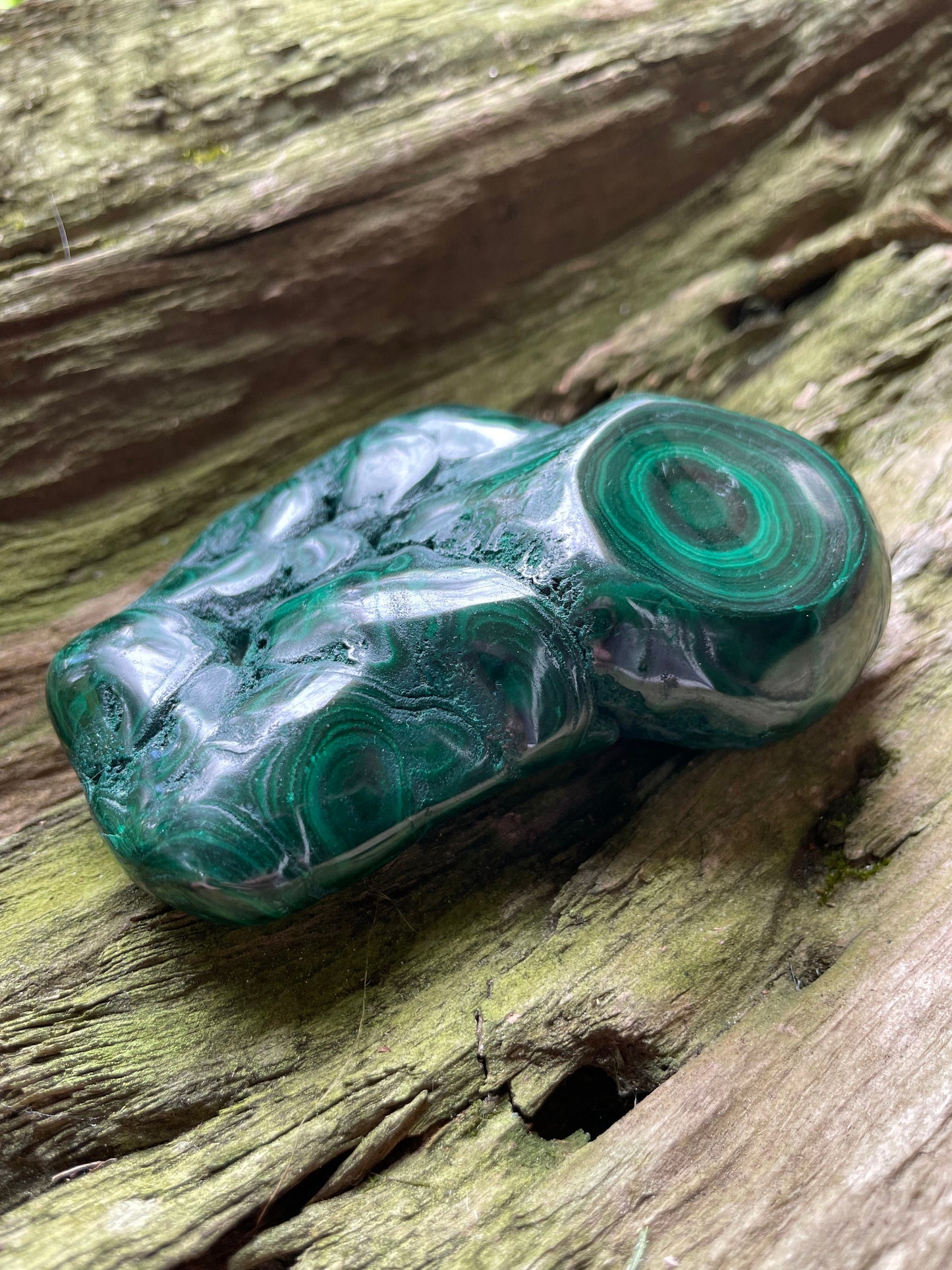 Half Polished Malachite 194g Specimen from The Congo 302g Mineral Crystal