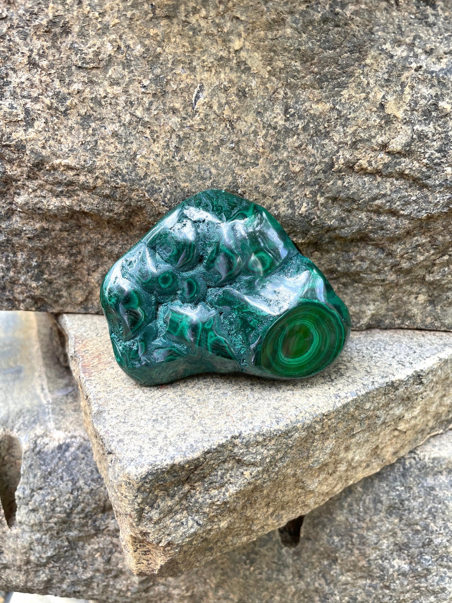 Half Polished Malachite 194g Specimen from The Congo 302g Mineral Crystal