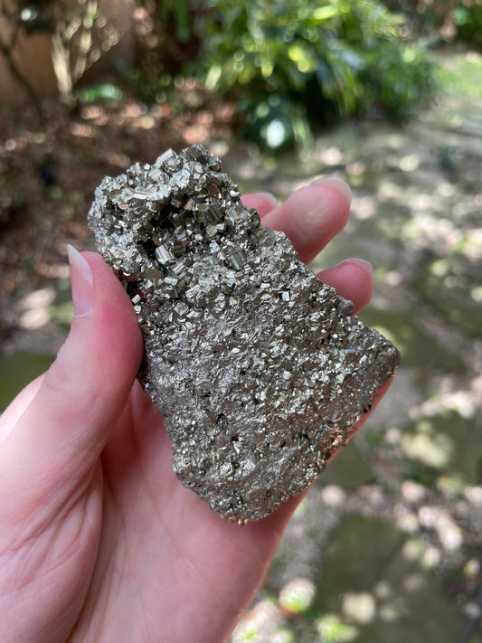 Natural Raw Pyrite Crystal Specimen 300g, from Huanzala, Peru Crystals