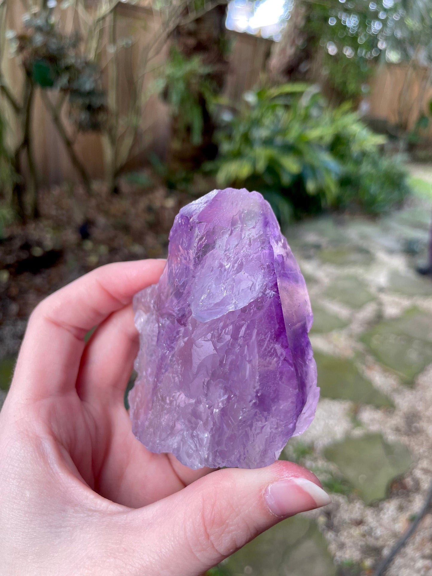 Etched Bi-Color Amethyst Quartz Specimen 240g From Santo Se, Bahia, Brazil Mineral Crystal