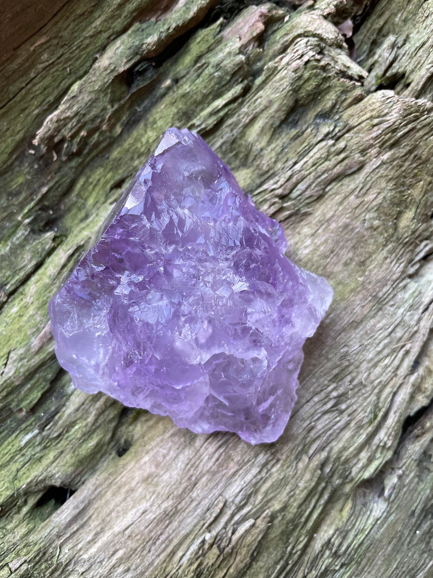 Etched Bi-Color Amethyst Quartz Specimen 240g From Santo Se, Bahia, Brazil Mineral Crystal
