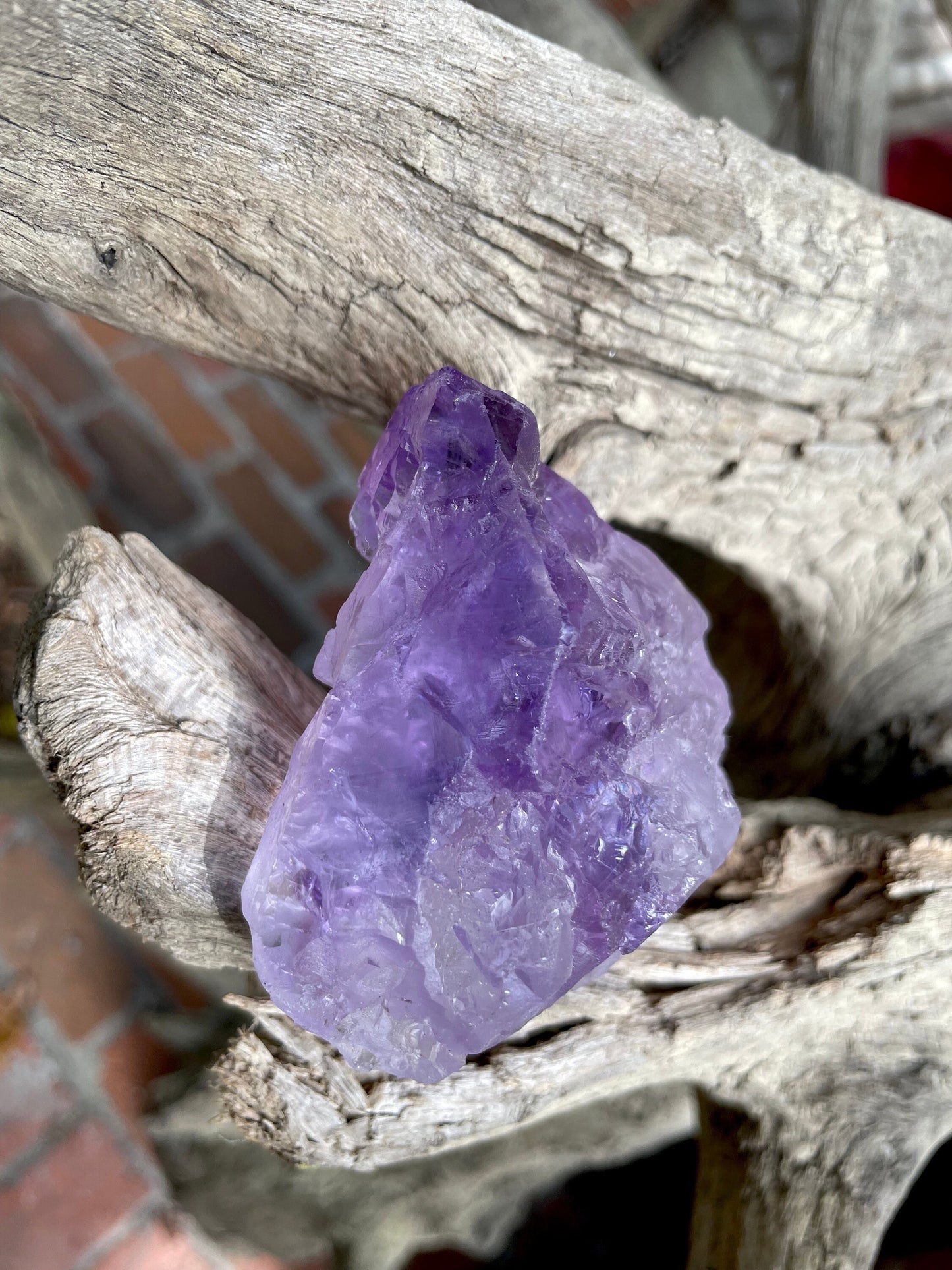 Etched Bi-Color Amethyst Quartz Specimen 240g From Santo Se, Bahia, Brazil Mineral Crystal