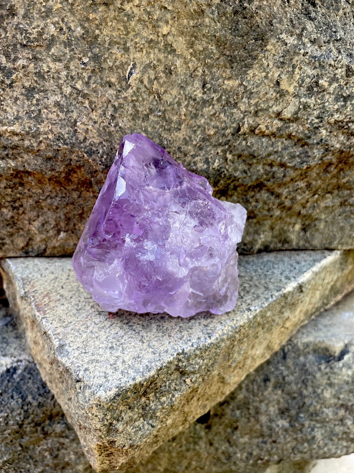 Etched Bi-Color Amethyst Quartz Specimen 240g From Santo Se, Bahia, Brazil Mineral Crystal