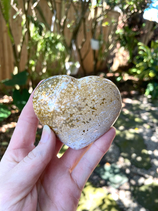 Beautiful Ocean Jasper Polished Heart Stone 218g From Madagascar