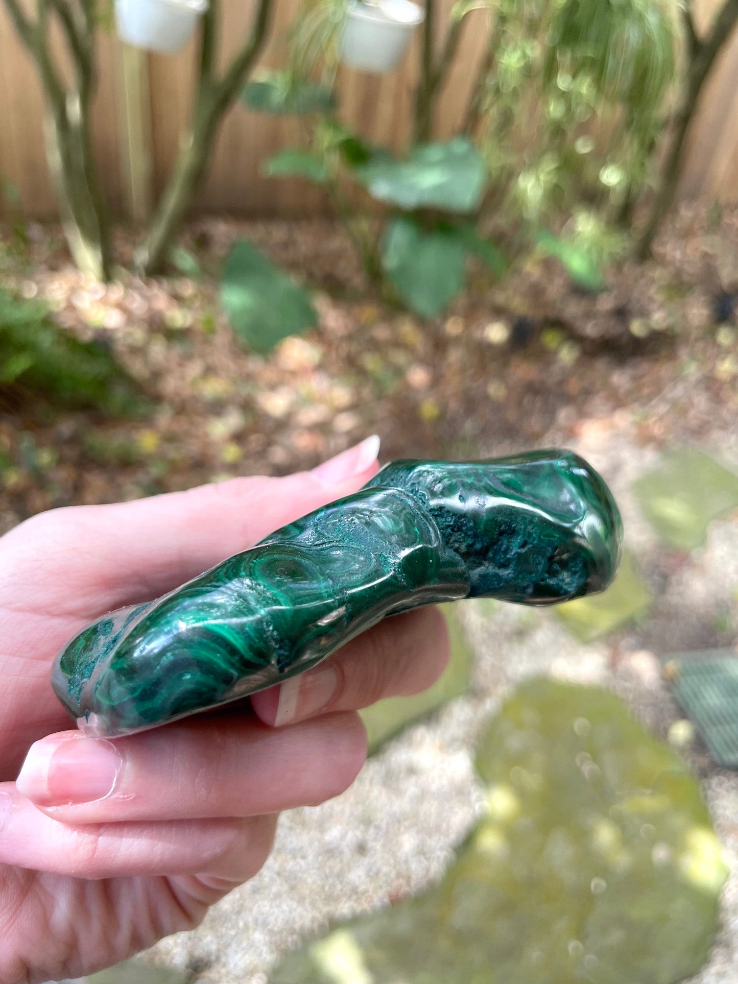 Half Polished Malachite 194g Specimen from The Congo 302g Mineral Crystal