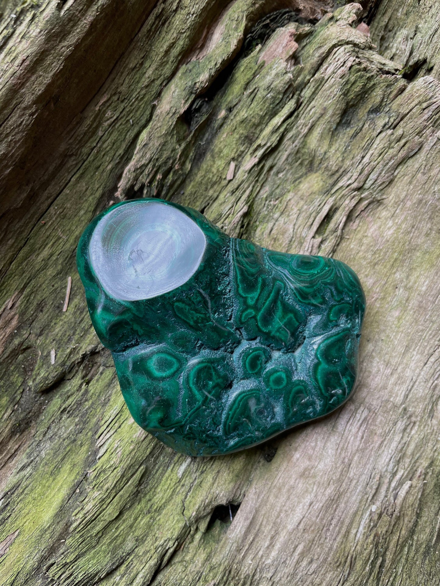 Half Polished Malachite 194g Specimen from The Congo 302g Mineral Crystal